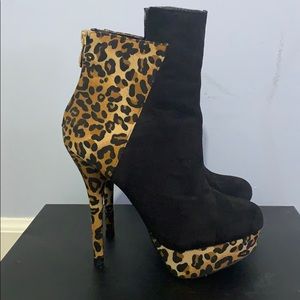 Black and Leopard Booties